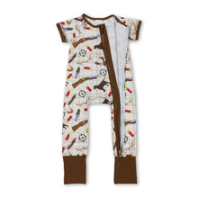 Load image into Gallery viewer, Short sleeves duck call dog baby boy zipper romper