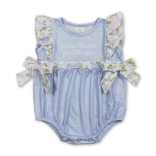 Load image into Gallery viewer, Thank heaven for little girls floral bow baby romper