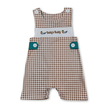 Load image into Gallery viewer, Sleeveless plaid daddy's buddy duck baby boy romper