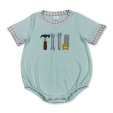 Load image into Gallery viewer, Plaid short sleeves tools baby boy romper