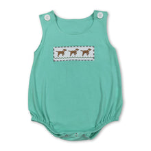 Load image into Gallery viewer, Sleeveless cotton dog embroidery baby boy romper