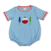 Load image into Gallery viewer, Short sleeves fishing lure embroidery baby boy romper