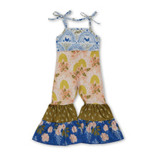 Load image into Gallery viewer, Straps chicken floral patchwork kids girls jumpsuit