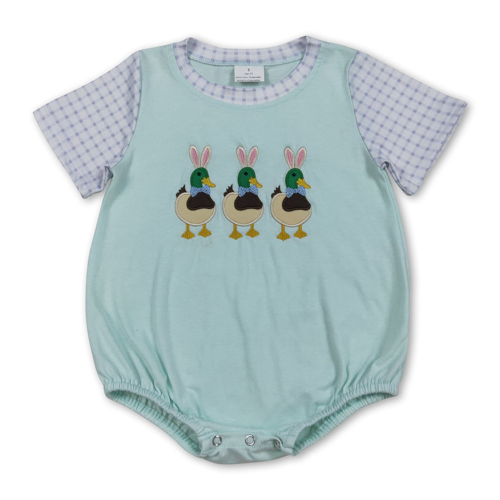 Short sleeves duck bunny Easter baby boy Easter romper