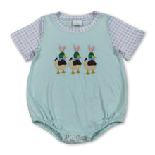 Load image into Gallery viewer, Short sleeves duck bunny Easter baby boy Easter romper