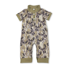 Load image into Gallery viewer, Short sleeves deer camo baby boy hunting romper