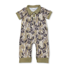 Load image into Gallery viewer, Short sleeves deer camo baby boy hunting romper