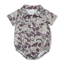 Load image into Gallery viewer, Short sleeves camo pockets baby boy button romper
