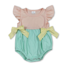 Load image into Gallery viewer, Flutter sleeves cotton patchwork baby girls summer romper