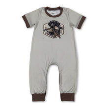 Load image into Gallery viewer, Short sleeves camo duck dog baby boy romper