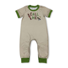 Load image into Gallery viewer, Green short sleeves call me duck baby boy romper