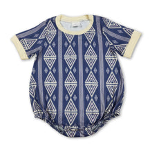 Load image into Gallery viewer, Short sleeves blue aztec baby boy western romper