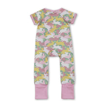 Load image into Gallery viewer, Short sleeves camo rabbit baby girls Easter zipper romper