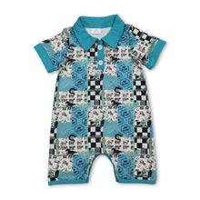 Load image into Gallery viewer, Short sleeves cows cactus western baby boy polo romper