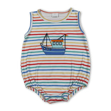 Load image into Gallery viewer, Sleeveless stripe boat baby boy summer romper