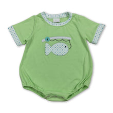 Load image into Gallery viewer, Short sleeves fishing embroidery baby boy summer romper