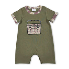 Load image into Gallery viewer, Short sleeves camo fishing embroidery baby boy romper