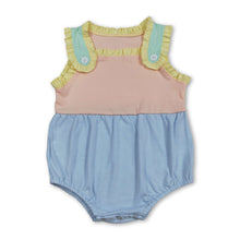 Load image into Gallery viewer, Sleeveless ruffle cotton patchwork baby girls summer romper