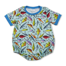 Load image into Gallery viewer, Short sleeves fish lure baby boy summer romper