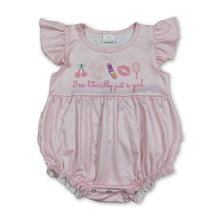 Load image into Gallery viewer, I'm literally just a girl ruffle make up baby romper