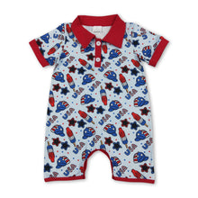 Load image into Gallery viewer, Short sleeves popsicle baby boy 4th of july romper