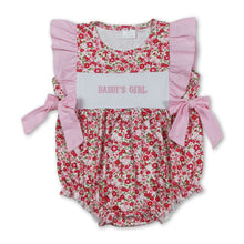 Load image into Gallery viewer, Flutter sleeves daddy's girl embroidery floral baby girl romper