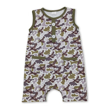Load image into Gallery viewer, Sleeveless camo duck pockets baby boy summer romper