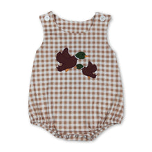 Load image into Gallery viewer, Sleeveless plaid duck embroidery baby boy romper