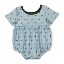 Load image into Gallery viewer, Short sleeves light blue duck baby boy summer romper