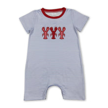 Load image into Gallery viewer, Short sleeves stripe crawfish baby boy summer romper