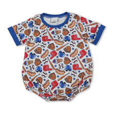 Load image into Gallery viewer, Short sleeves baseball baby boy summer romper