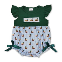 Load image into Gallery viewer, Flutter sleeves duck embroidery baby girl summer romper