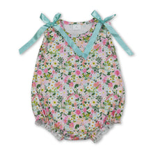 Load image into Gallery viewer, Sleeveless pink floral baby girls summer romper