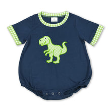 Load image into Gallery viewer, Short sleeves dinosaur embroidery baby summer romper