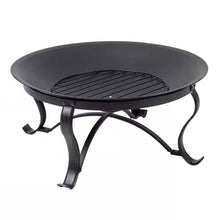 Load image into Gallery viewer, 30-inch Round Steel Outdoor Fire Pit with Mesh Cover and Poker in Bronze