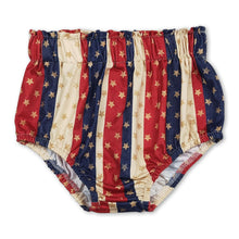Load image into Gallery viewer, Stripe stars kids 4th of july bummies