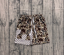 Load image into Gallery viewer, Dark brown camo ice cream kids boys summer shorts
