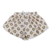 Load image into Gallery viewer, Purple green yellow donut women Mardi Gras active shorts