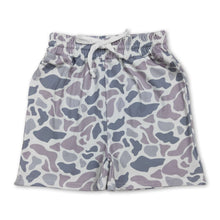Load image into Gallery viewer, Grey camo drawstring kids boys summer shorts