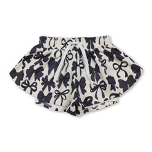 Load image into Gallery viewer, Black bow kids girls summer active shorts