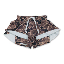 Load image into Gallery viewer, Brown camo kids girls summer active yoga shorts