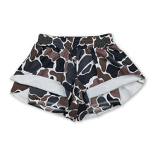 Load image into Gallery viewer, Dark camo kids girls summer active yoga shorts