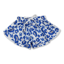 Load image into Gallery viewer, Blue leopard U K kids girls team active summer shorts