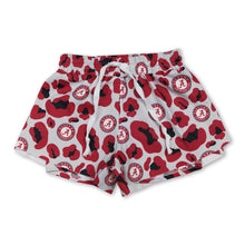 Load image into Gallery viewer, Red leopard A kids girls team active summer shorts