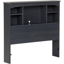 Load image into Gallery viewer, Twin size Bookcase Headboard in Dark Blueberry Finish