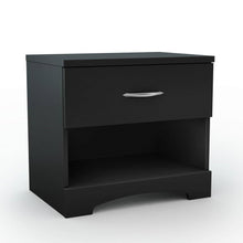 Load image into Gallery viewer, Modern 1 Drawer Nightstand End Side Table Storage in Black