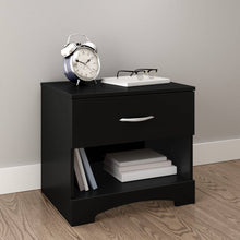 Load image into Gallery viewer, Modern 1 Drawer Nightstand End Side Table Storage in Black