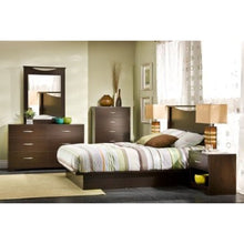 Load image into Gallery viewer, Modern 6-Drawer Bedroom Dresser in Chocolate Wood Finish