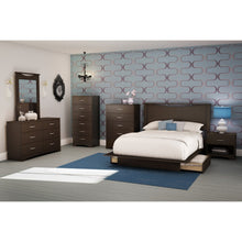 Load image into Gallery viewer, Modern 6-Drawer Bedroom Dresser in Chocolate Wood Finish