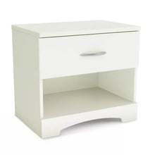 Load image into Gallery viewer, Modern 1 Drawer Nightstand End Side Table Storage in White